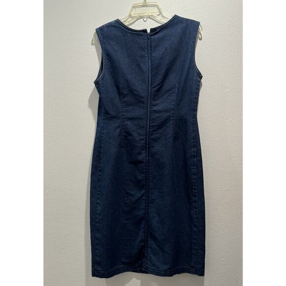 Vintage Expressions Size 10 Modest Sleeveless Denim Dress VTG Work Jean Country - Picture 2 of 6